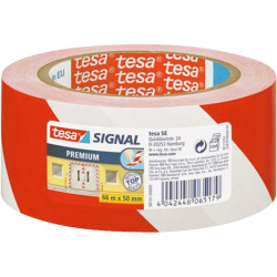 tesa&#xAE; 58131 Signal Marking Adhesive Tape Premium Red &amp; White 50mm x 66m