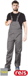 Spodnie robocze ogrodniczki BHP YES szare TRWAŁE rozmiar 48