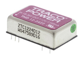 Przetwornica DC-DC, 12W, Uwe 18 → 36 V DC, Uwy ±12V dc, Iwy ±500mA, TRACOPOWER