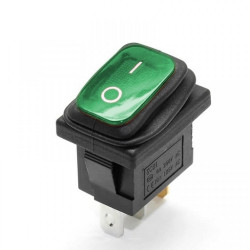 8A 250V Waterproof IP65 Illuminated ON-OFF Rocker Switch, Green KCD1-101