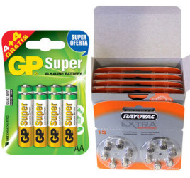 60 x bateria cynkowo-powietrzna Rayovac Extra Advanced 13 + 8 x LR6/AA GP SUPER