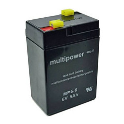 Multipower Mp5-6 Vrla Agm Battery 6V 5Ah 70X106X47mm 4.8mm Blade Terminal