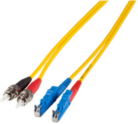 Duplex-jumper, E2000 to ST, 2 m, OS2, singlemode 9/125 µm, O0909.2