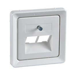 Płytka centralan gniazda 2xRJ45, Elso, biała