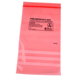 Antistat 003-0012 Pink ESD Ziplock Bag 300 Gauge 6x10&quot; 152 x 254mm PK 100