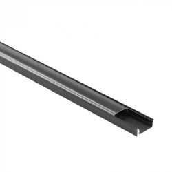 Profil do taśm LED natynkowy czarny + klosz czarny 1m N01 EC20906