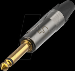 NP2X-50 Jack plug, 2-pin, 6.35 mm, silver