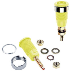 St&#xE4;ubli 233020-24 SLB4-G safety jack socket yel insulated &#xD8; 4 mm 1 pc