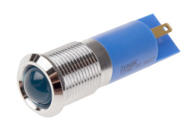 Lampka kontrolna do montażu panelowego 12V, niebieska 14mm LED Chrom RS PRO