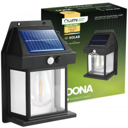 Kinkiet Solarny Elewacyjny LED 3000K IP44 Czujnik Ruchu i Zmierzchu DONA LUMILED