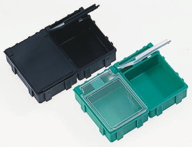 Skrzynka z przegródkami szerokość: 42mm wysokość: 21mm głębokość: 29mm ABS Żółty