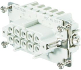 Socket contact insert, 4, 10 pole, equipped, tension clamp connection, with PE contact, 1745770000