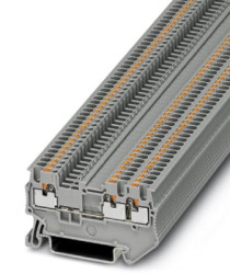 Through terminal block, push-in connection, 0.14-1.5 mm², 3 pole, 17.5 A, 6 kV, gray, 3208155