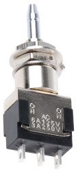 Przycisk miniaturowy Zatrzaskowy SPDT średnica wycięcia 6.2mm, montaż panelowy KNITTER-SWITCH