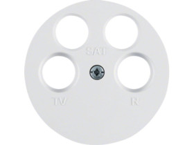 BERKER R.1/R.3 Płytka czołowa do gniazda antenowego 4-wyjściowego biały połysk 14842089 HAGER