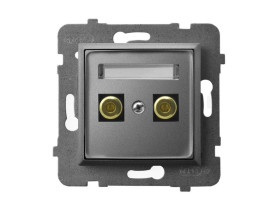 ARIA Gniazdo głośnikowe pojedyncze szary mat GGN-1U/m/70 OSPEL