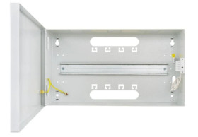 Obudowa z szyną DIN AWO621 DIN 1/100 natynkowa do interacji systemów SSWiN, KD, CCTV, sieci LAN, TV-SAT