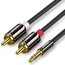 Kabel Jack 3,5 - 2xRCA Wt. 5m UGREEN AV116, Wtyk Jack, Wtyki RCA HQ