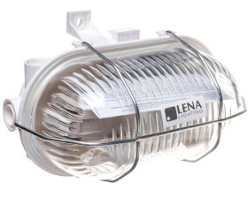 Oprawa kanałowa OVAL 1x60W E27 IIkl. 230V IP44 z siatką metal., biała 321177/EU