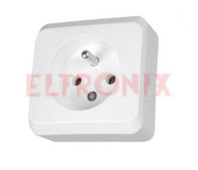 GNIAZDO SIECIOWE GWN-130P Z UZIOMEM BIAŁE NATYNKOWE