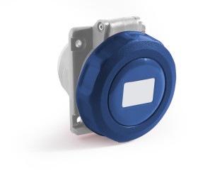 Złącze przemysłowe - zasilające 16A Gniazdo 200 → 250 V. 2P + E RS PRO Niebieski Montaż na panelu IP67