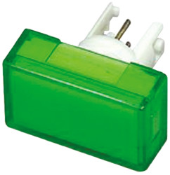 Klosz lampek do przycisku kształt: Prostokątny Zielony Soczewka Omron