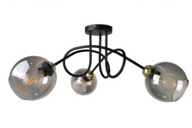 Lampa sufitowa nowoczesna 3xE27 RING BLACK/GOLD