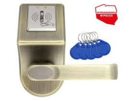 Szyld z kontrolą dostępu "EURA" ELH-60B9/BRASS z czytnikiem RFID uniwersalny rozstaw śrub mocujących WE1A7002 EURA-TECH