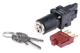 Wyłącznik kluczykowy IP65, 1NO 2-Way, -25 → +70°C