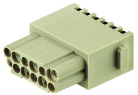 Socket contact insert, DD, 12 pole, equipped, spring connection, 09140122732