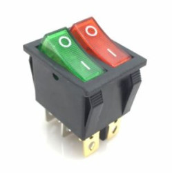 XW-604RG (KCD3) 16A 250V PODWÓJNY ON-OFF Z PODŚWIETLENIEM