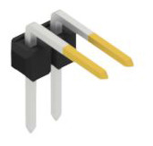 Pin header, 2 pole, pitch 2.54 mm, angled, black, SL30802S