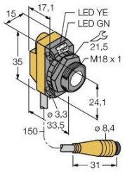 Przycisk refleksyjny, ultradźwękowy Turck 3073164 1 szt.