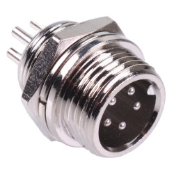 5 Way M12 Panel Mount Male Circular Socket Connector
