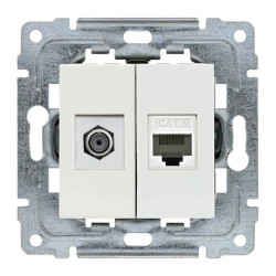 DANTE Gniazdo TV typu F + RJ45 kat 5e RJ 45 kat. 5E TV F typ żeński 450270