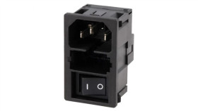 Km00.1105.11Złącze Zasilające Ac Gniazdo Męskie 10A 250Vac Iec 60320