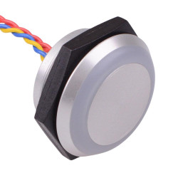 PBAM4AF0002D0G APEM Blue LED 12VDC Momentary NO 30mm Piezo Switch Prewired IP68