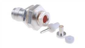 Złącze Koncentryczne, 50, Żeński, Zaciskane, Montaż W Przegrodzie