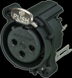 XLR panel socket, 3 pole, gold-plated, metal, NC3FAAV2