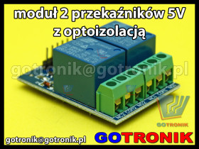Moduł 2 przekaźników 5V z optoizolacją