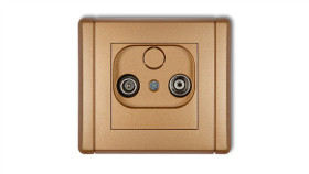 Flexi Gniazdo Antenowe Rtv Przelotowe 9Db Złoty Metalik 8Fg9p