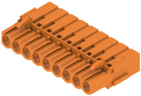 Pin header, 9 pole, pitch 5.08 mm, straight, orange, 1649440000