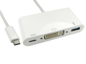 Kabel adaptera, do wyświetlaczy: 1, USB C, DVI-D