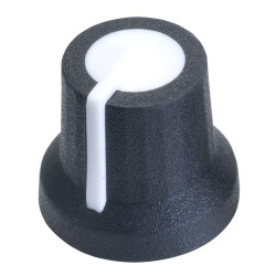 Cliff CL170822BR K87MAR Black Soft Touch Knob Push D Shaft 6mm - White Pointer