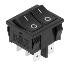 PRZELACZNIK PODWOJNY 0-1 6A CZARNY