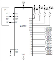 I²C Port Expander with Eight Push-Pull Outputs and Eight Inputs