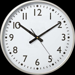CLWA016PC38AL Wall clock, diameter: 380 mm, plastic, silver/white