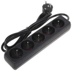 Przedłużacz 4-gniazda PR-1.5M-5G/B 1.3m czarny
