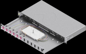 LSB1A224 19" FO splice box, 1U, 12 ports, 6x LC duplex, OM4