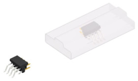 Pin header, 8 pole, pitch 2 mm, straight, black, SLY10SMD0408SBSM